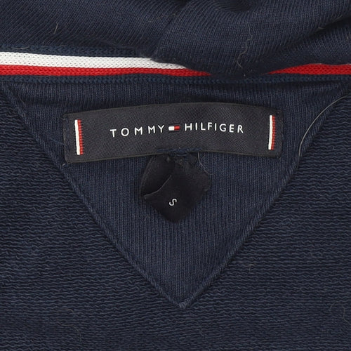 Tommy Hilfiger Men's Navy Full Zip Hoodie S Cotton Blend