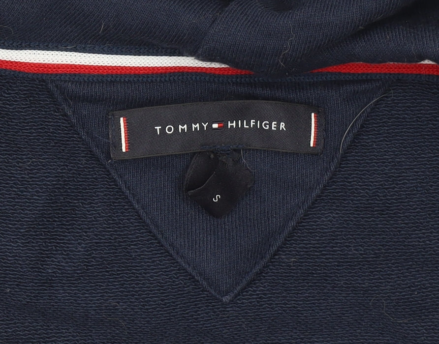 Tommy Hilfiger Men's Navy Full Zip Hoodie S Cotton Blend