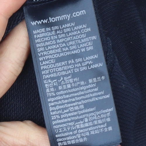 Tommy Hilfiger Men's Navy Full Zip Hoodie S Cotton Blend