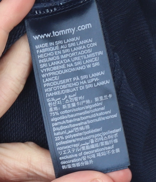 Tommy Hilfiger Men's Navy Full Zip Hoodie S Cotton Blend