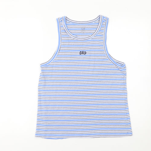 GAP Womens Blue Striped Cotton Jersey Tank Top XL