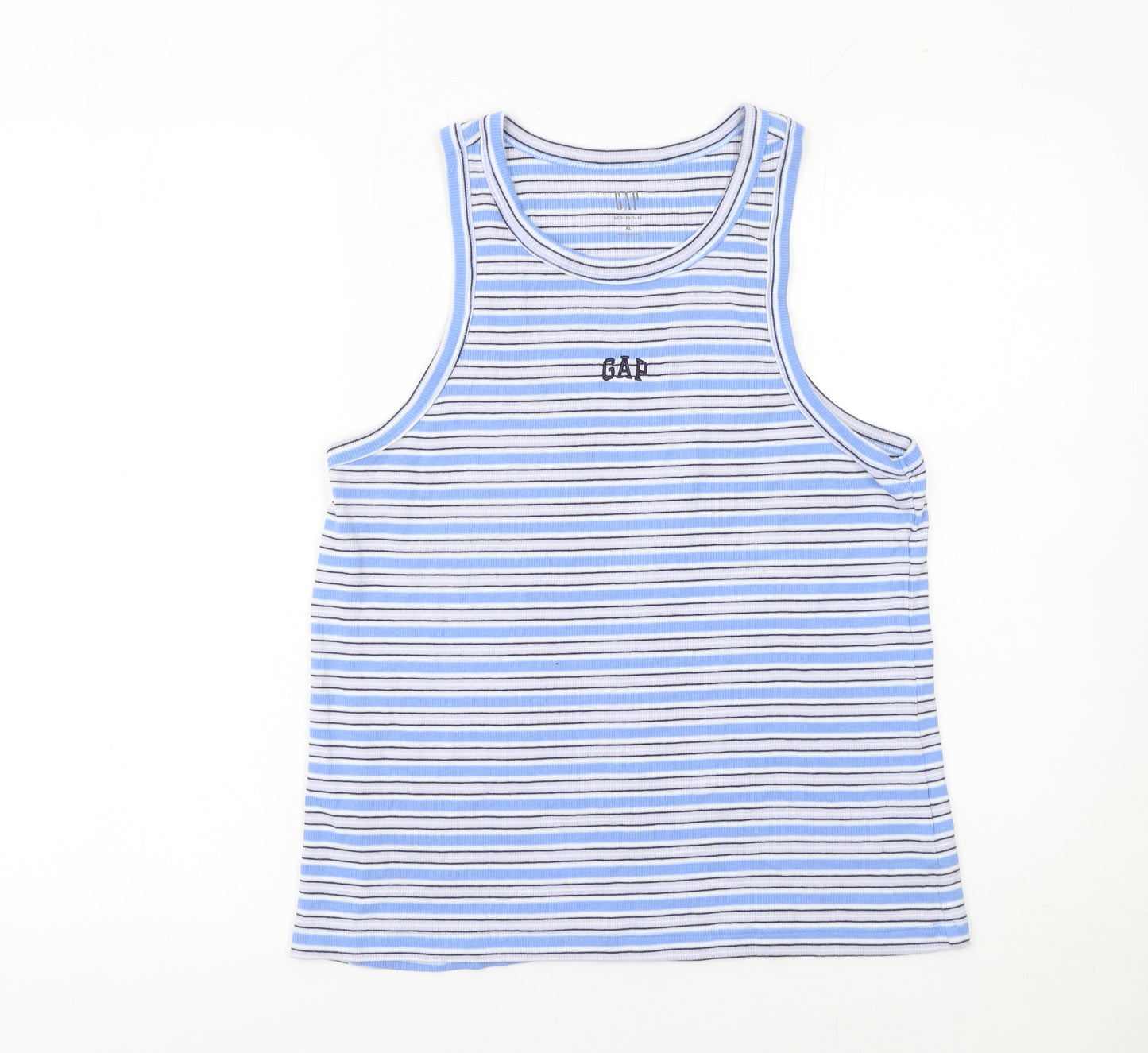 GAP Womens Blue Striped Cotton Jersey Tank Top XL