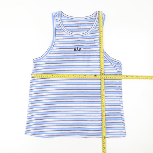 GAP Womens Blue Striped Cotton Jersey Tank Top XL