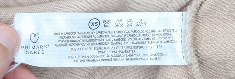 Primark Women’s Beige Pullover Sweatshirt XS Cotton Blend