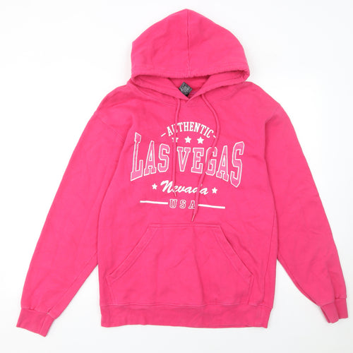 Point Sportswear Women's Pink Pullover Hoodie Size S Las Vegas Print