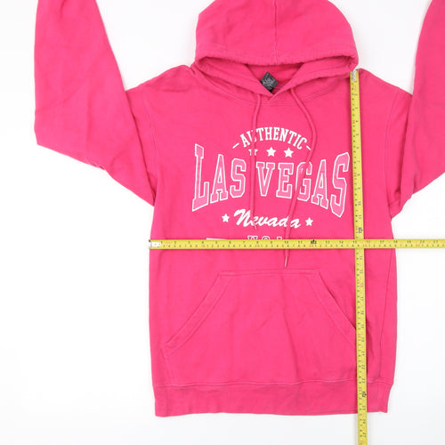 Point Sportswear Women's Pink Pullover Hoodie Size S Las Vegas Print