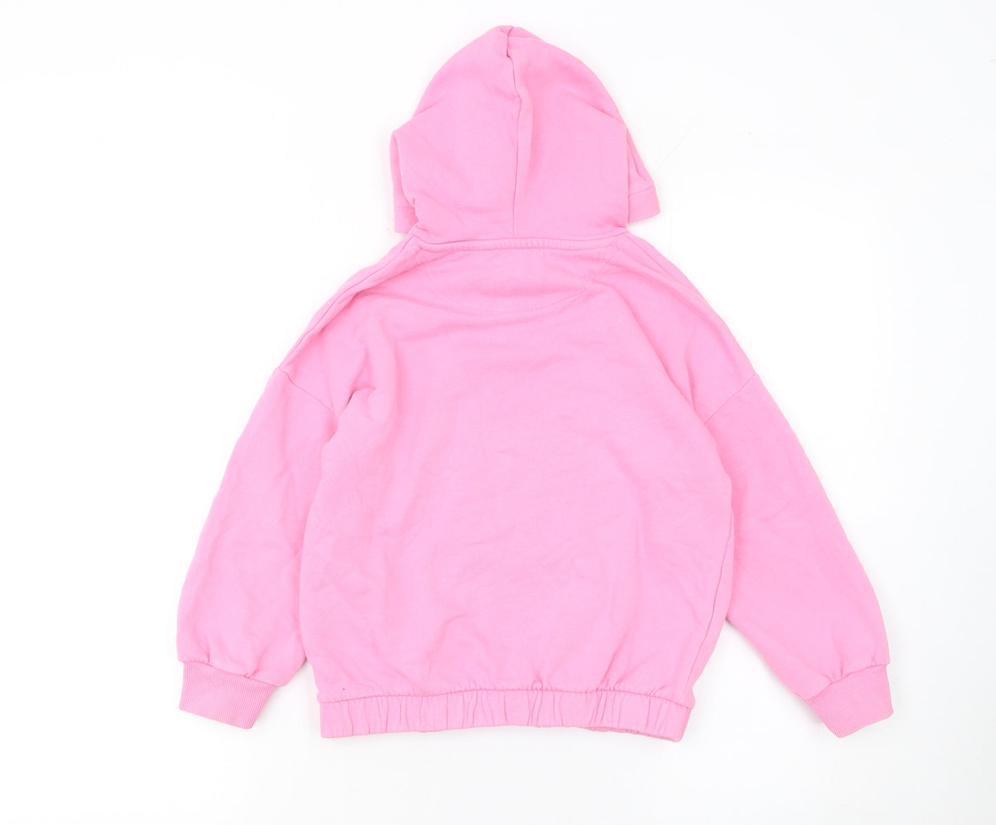 Marks and Spencer Girls Pink Barbie Hoodie 7-8 Years Pullover Fleece