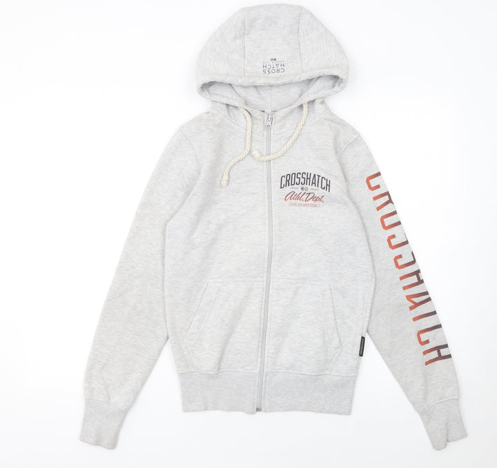 Crosshatch Womens Grey Full Zip Hoodie XS Sports Lite
