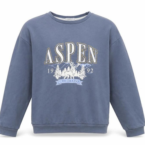 Primark Girls Blue Aspen Colorado Graphic Pullover Sweatshirt 12-13 Years