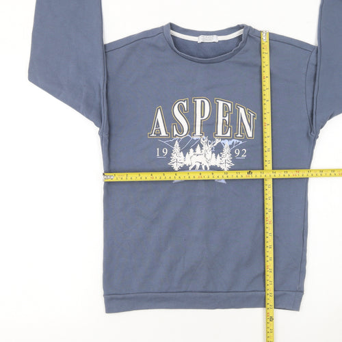 Primark Girls Blue Aspen Colorado Graphic Pullover Sweatshirt 12-13 Years