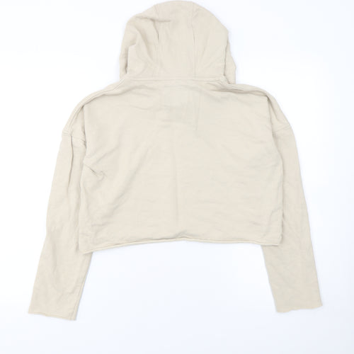 Animal Womens Beige Crop Hoodie UK 8 Pullover Hooded Sweatshirt