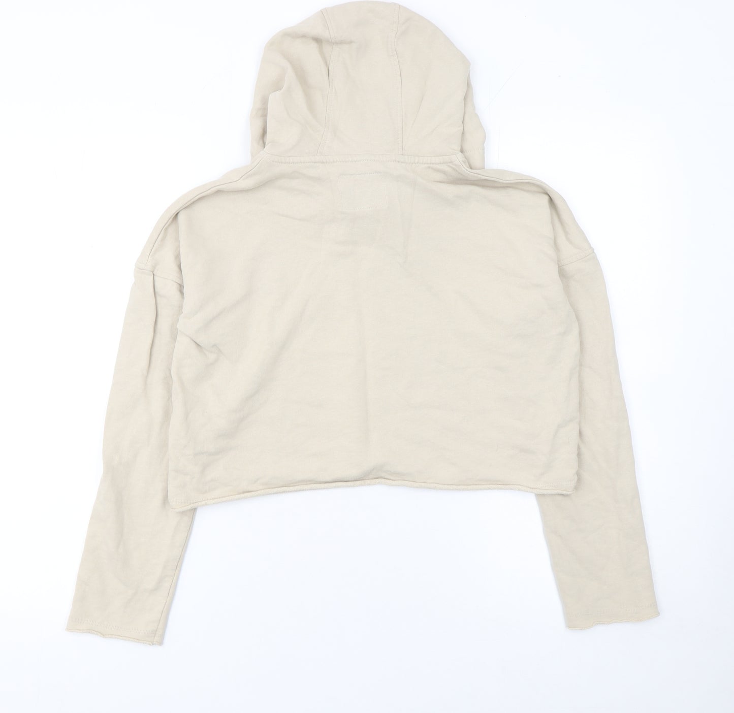 Animal Womens Beige Crop Hoodie UK 8 Pullover Hooded Sweatshirt