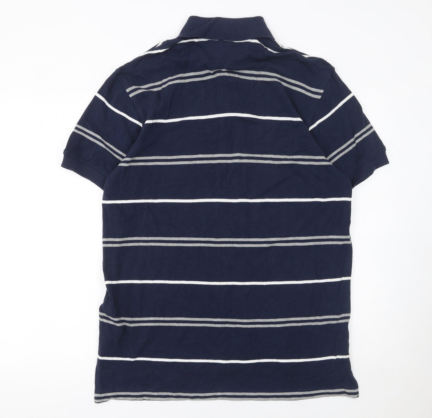 Tommy Hilfiger Men's Blue Striped Cotton Polo Shirt Size M