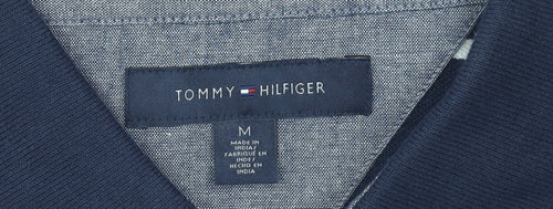 Tommy Hilfiger Men's Blue Striped Cotton Polo Shirt Size M