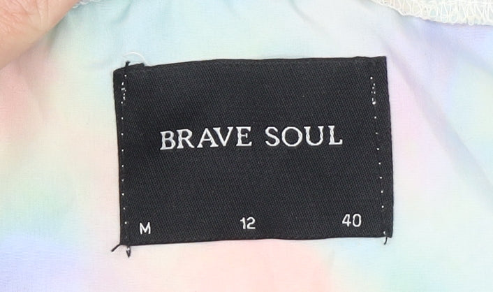 Brave Soul Womens Multicoloured Tie-Dye Hooded Windbreaker Jacket Size 12