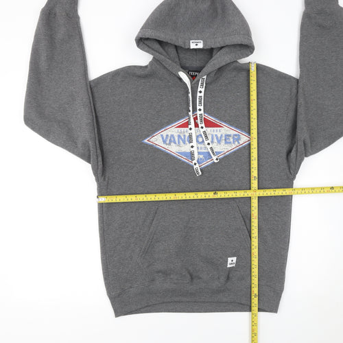 Teepee Mens Grey Vancouver Pullover Hoodie Small Fleece Graphic
