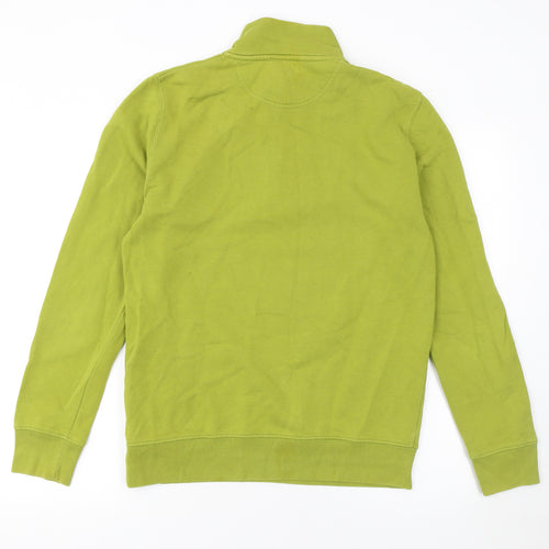 Wittering Surf Men Green S 1/4 Zip Pullover Sweatshirt