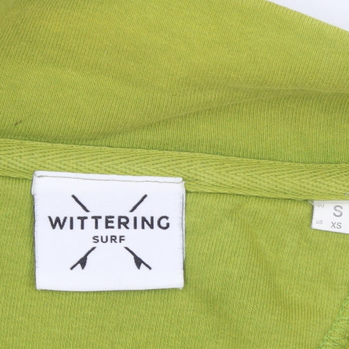 Wittering Surf Men Green S 1/4 Zip Pullover Sweatshirt