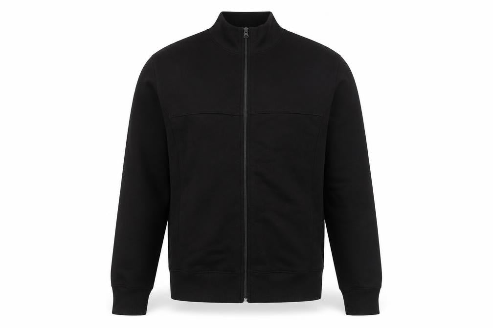 Front view of PRETTYLITTLETHING Women's Black Full Zip Sweatshirt XS Classic Fit