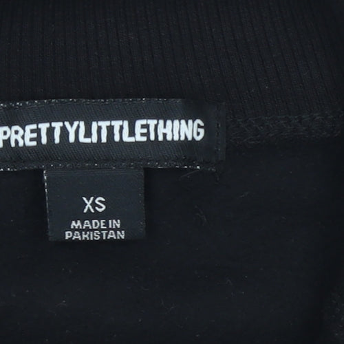 PrettyLittleThing Women's Black Full Zip Sweatshirt XS Classic Fit