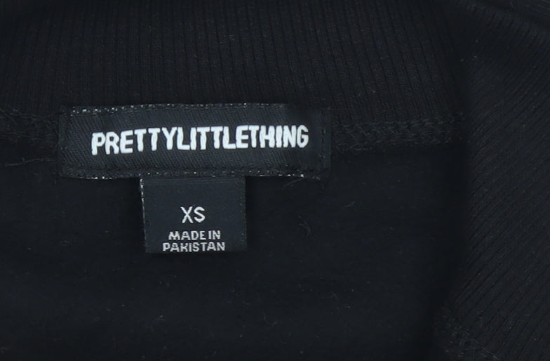 PrettyLittleThing Women's Black Full Zip Sweatshirt XS Classic Fit