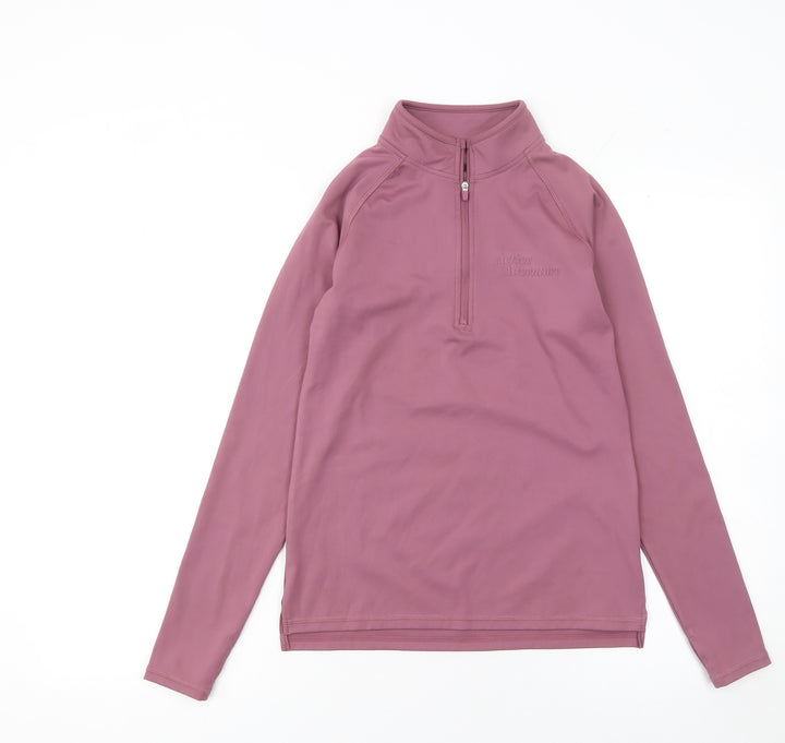 Dunnes Stores Girls Purple 1/4 Zip Active Sweatshirt Top 14 Years Lightweight
