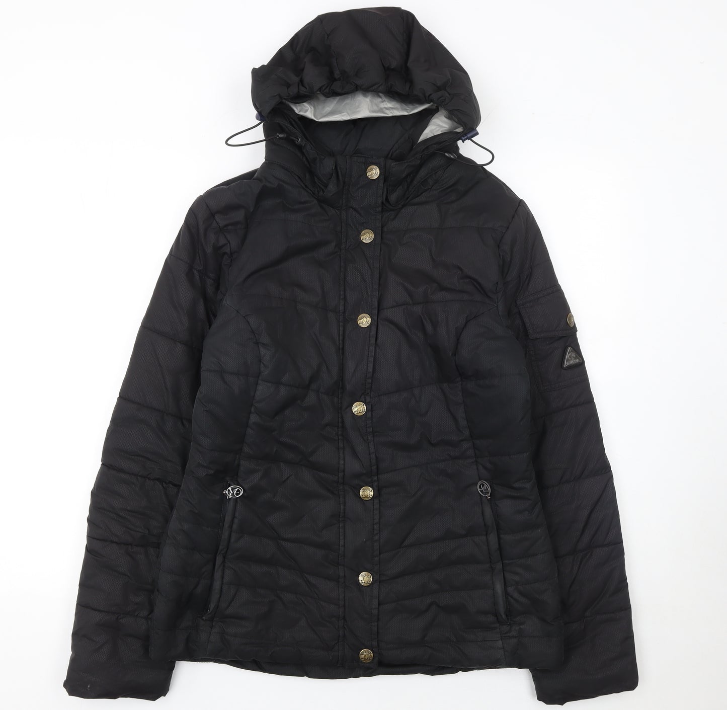 Iguana Fashion Women's Black Size 12 Hooded Puffer Jacket