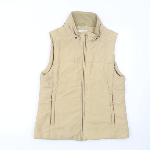 Cappuccini Women's Beige Cotton Blend Padded Waistcoat Size 10