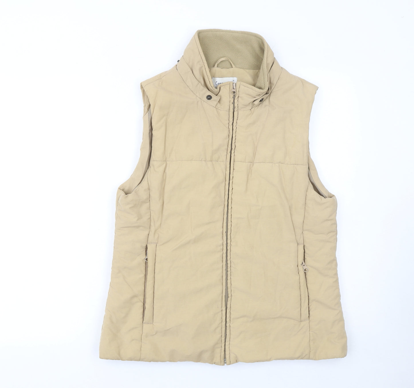 Cappuccini Women's Beige Cotton Blend Padded Waistcoat Size 10