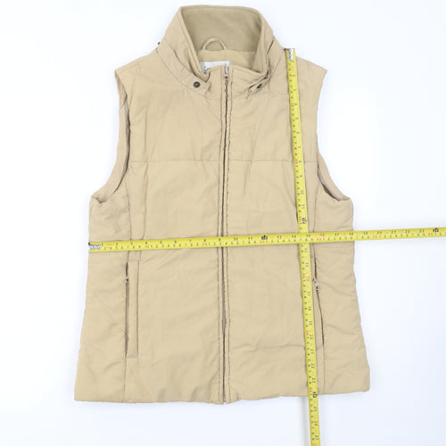 Cappuccini Women's Beige Cotton Blend Padded Waistcoat Size 10