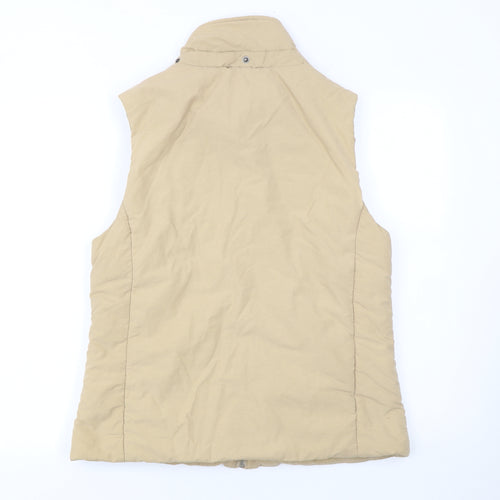 Cappuccini Women's Beige Cotton Blend Padded Waistcoat Size 10