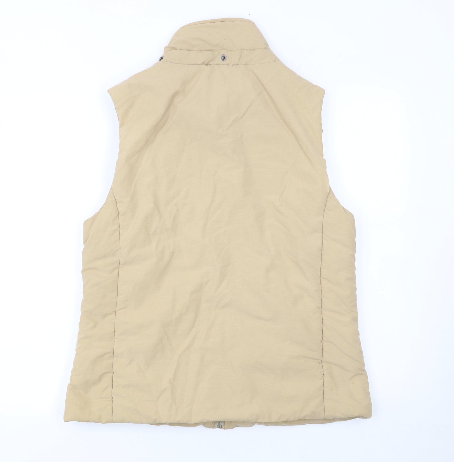 Cappuccini Women's Beige Cotton Blend Padded Waistcoat Size 10