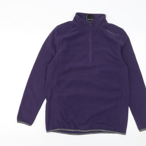 TOG24 Women's Purple Fleece 1/2 Zip Pullover Sweatshirt Size 12-14