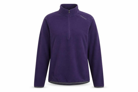 Front view of TOG24 Women's Purple Fleece 1/2 Zip Pullover Sweatshirt, size 12-14