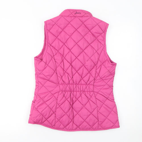 Joules Women's Pink Quilted Waistcoat Size 8 Full Zip Casual Gilet