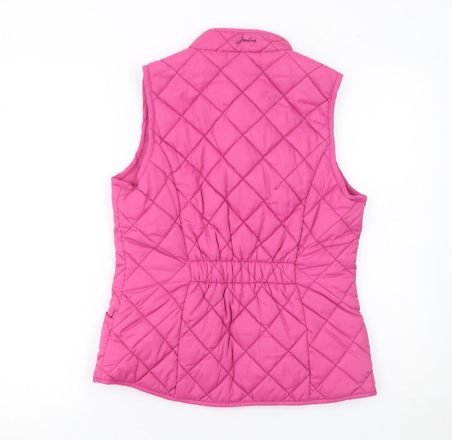 Joules Women's Pink Quilted Waistcoat Size 8 Full Zip Casual Gilet