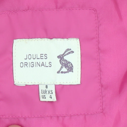 Joules Women's Pink Quilted Waistcoat Size 8 Full Zip Casual Gilet