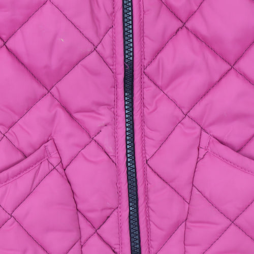 Joules Women's Pink Quilted Waistcoat Size 8 Full Zip Casual Gilet