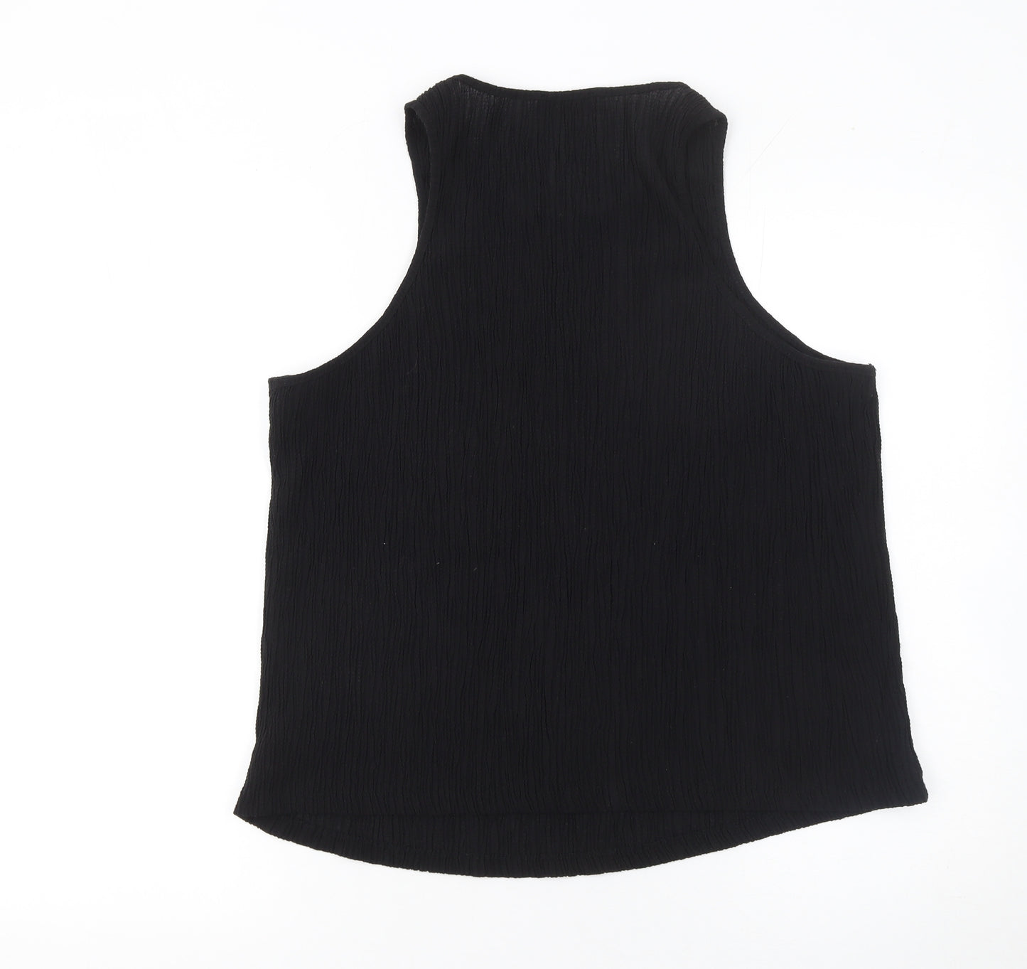 F&F Womens Black Sleeveless Tank Top UK 16 Regular Fit Polyester