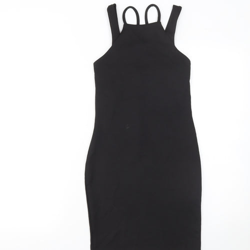 Boohoo Night Women's Black Size 6 Bodycon Sleeveless Midi Dress