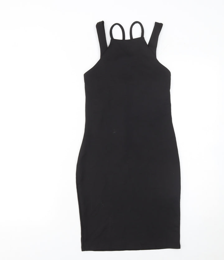 Boohoo Night Women's Black Size 6 Bodycon Sleeveless Midi Dress