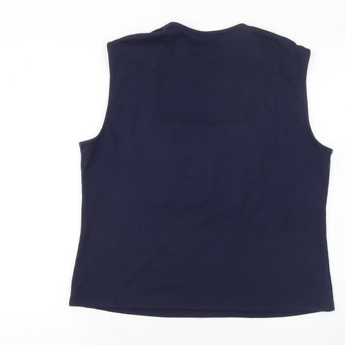 Gallery Womens Blue Square Neck Sleeveless Tank Top XL