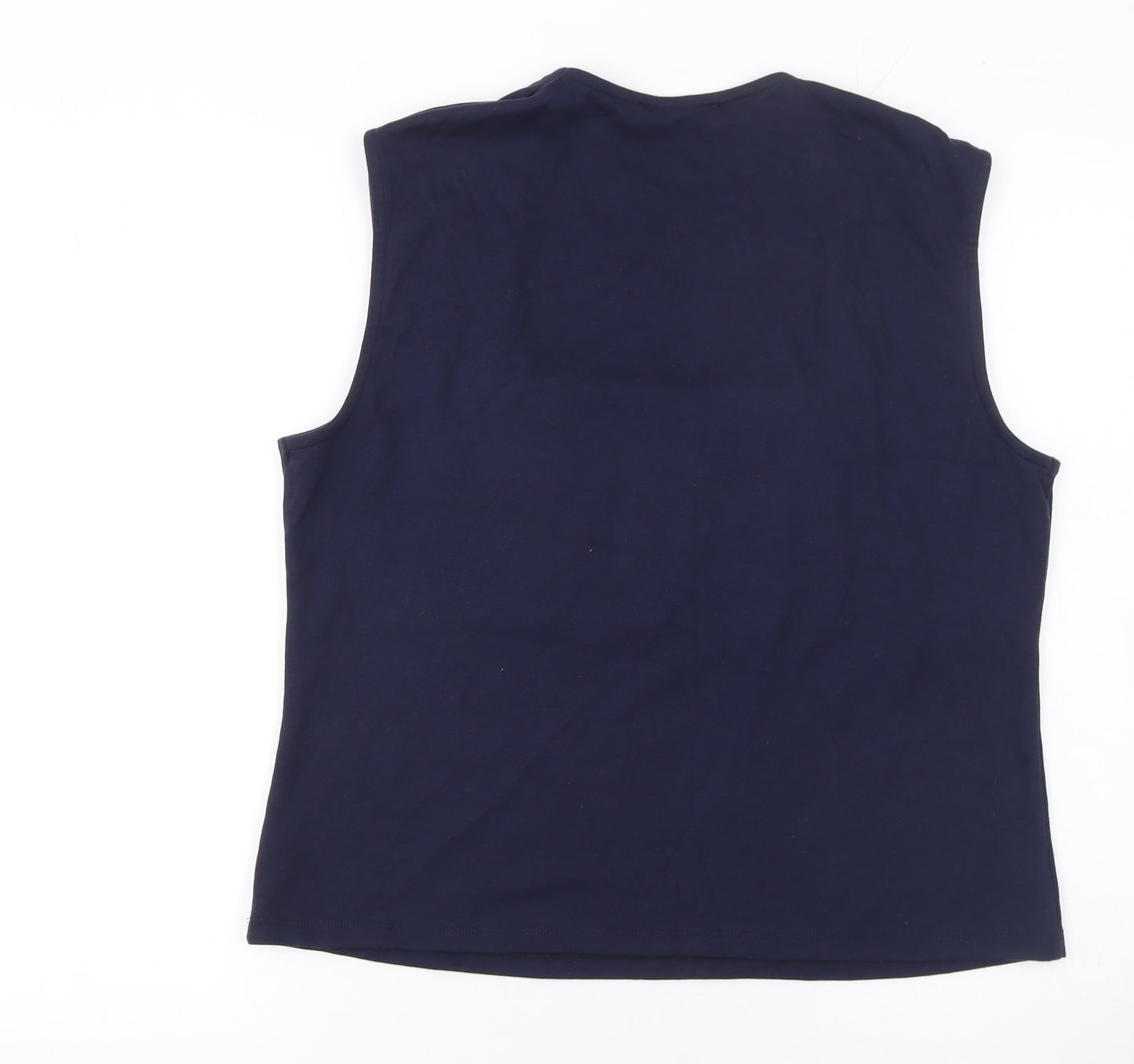 Gallery Womens Blue Square Neck Sleeveless Tank Top XL