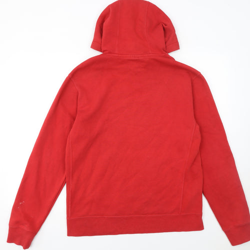 FILA Men's Red Pullover Hoodie M Regular Fit Cotton Blend