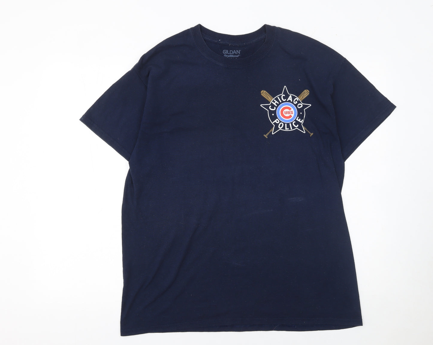 Gildan Men's Blue Chicago Police Cubs Graphic T-Shirt Size L