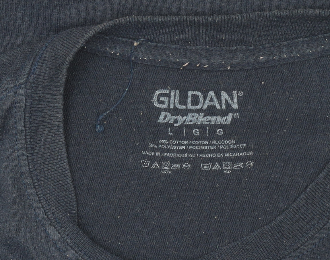 Gildan Men's Blue Chicago Police Cubs Graphic T-Shirt Size L