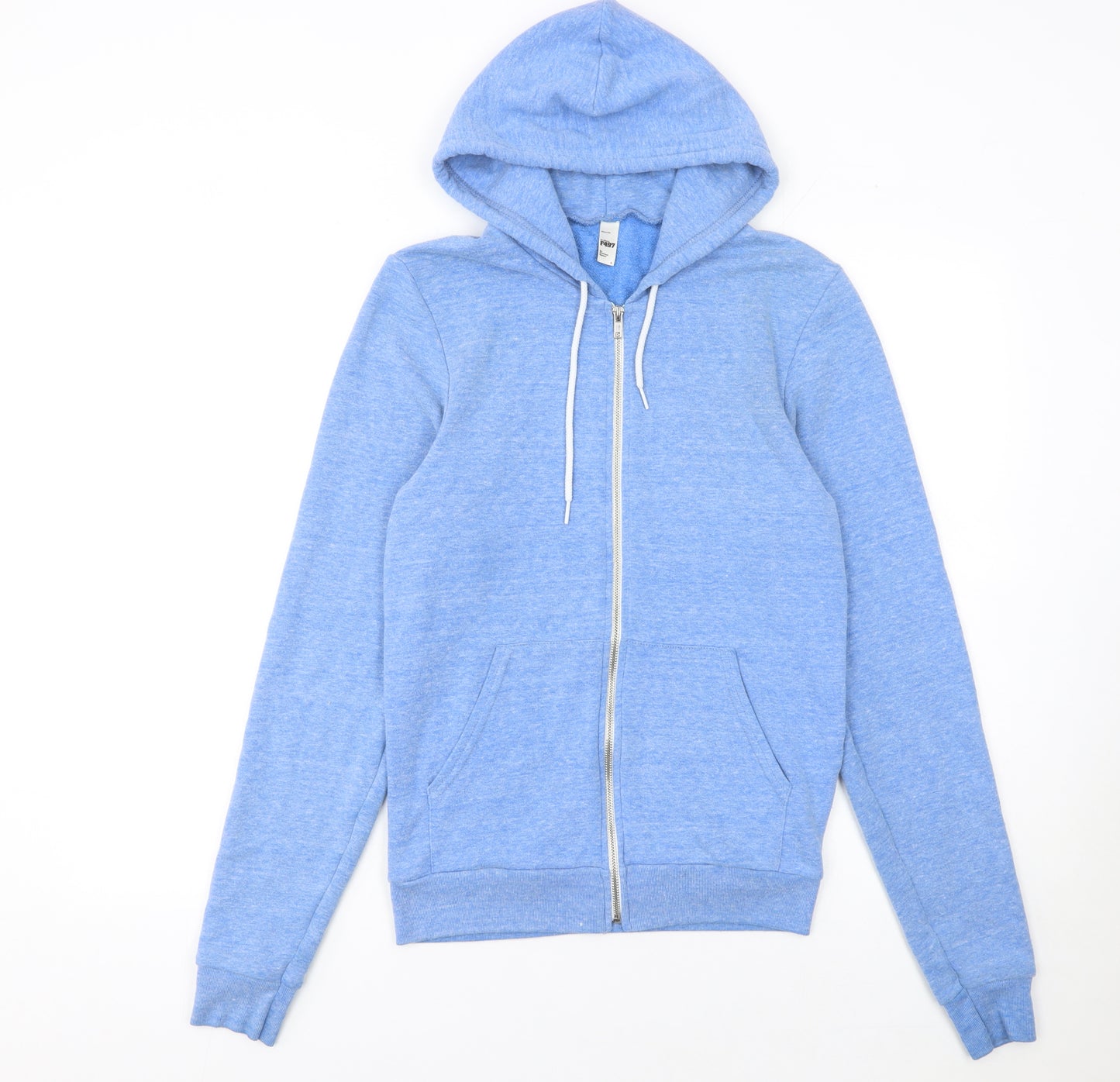 American Apparel Women's Blue Full Zip Hoodie Size S Fleece Blend