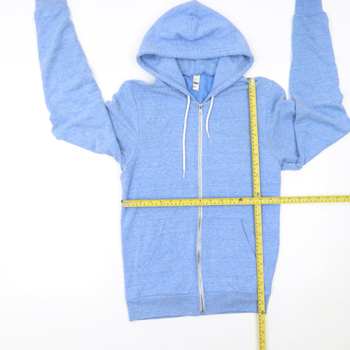 American Apparel Women's Blue Full Zip Hoodie Size S Fleece Blend