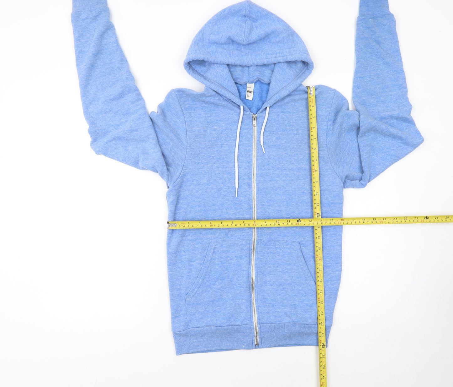 American Apparel Women's Blue Full Zip Hoodie Size S Fleece Blend