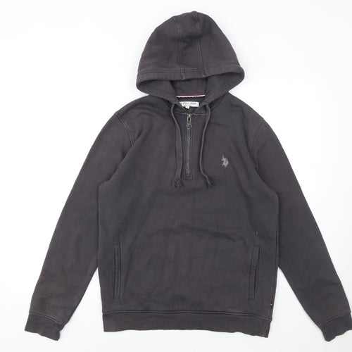 U.S. Polo Assn. Men's Black 1/2 Zip Hoodie Size S